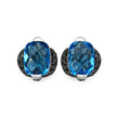3.74 Carat Genuine Blue Topaz & Black Diamond .925 Sterling Silver Earrings