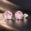 925 Sterling Silver White Gold Plated Pavé CZ 0.6x0.6 cm Earrings for Women