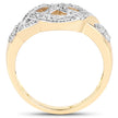 14K Yellow Gold Plated 0.21 Carat Genuine White Diamond .925 Sterling Silver Ring