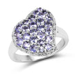 1.63 Carat Genuine Tanzanite .925 Sterling Silver Ring