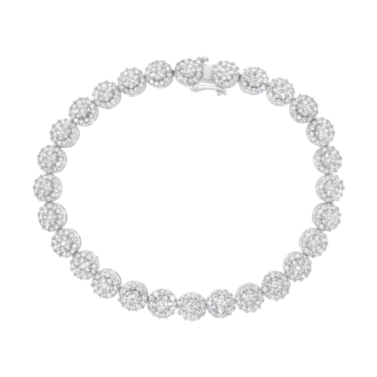 14K White Gold 3-3/4 Cttw Round-Brilliant Cut Diamond 7-1/4