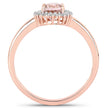 0.81 Carat Genuine Morganite and White Diamond 14K Rose Gold Ring