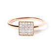 10K Rose Gold 1/3 Cttw Invisible Set Princess Cut Diamond Composite Square Shape Ring (H-I color, I1-I2 clarity) - Size 5 - Rings - Custom Crafting Alliance, LLC