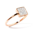 10K Rose Gold 1/3 Cttw Invisible Set Princess Cut Diamond Composite Square Shape Ring (H-I color, I1-I2 clarity) - Size 5 - Rings - Custom Crafting Alliance, LLC