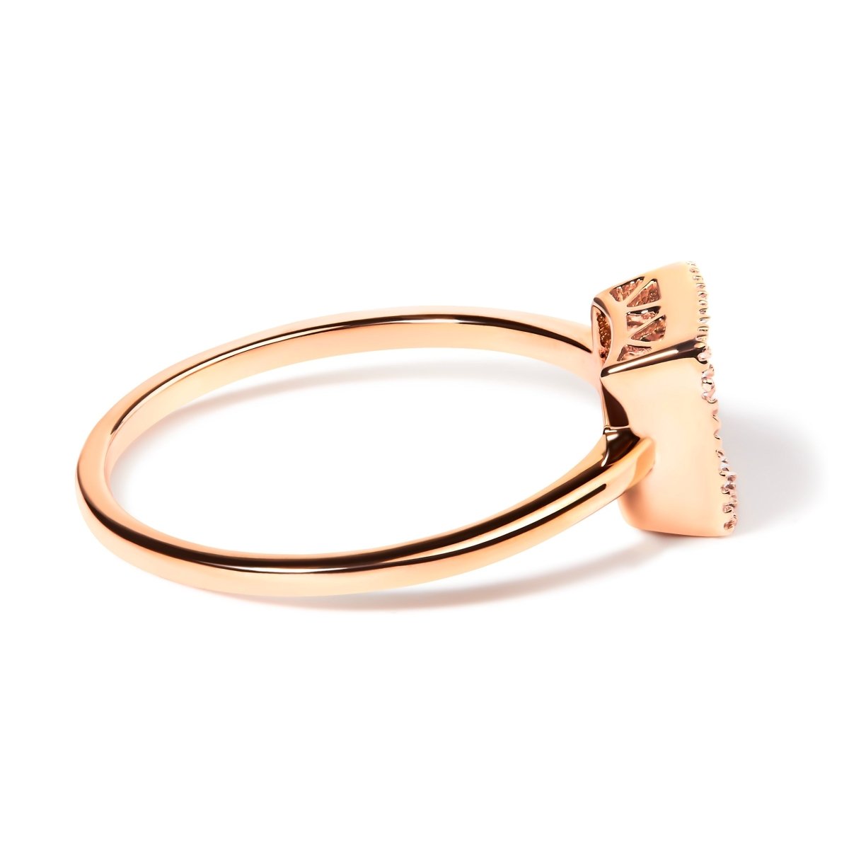 10K Rose Gold 1/3 Cttw Invisible Set Princess Cut Diamond Composite Square Shape Ring (H-I color, I1-I2 clarity) - Size 5 - Rings - Custom Crafting Alliance, LLC