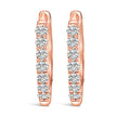 10K Rose Gold 1/4 Cttw Diamond Double Sided Huggie Hoop Earrings - Earrings - Custom Crafting Alliance, LLC