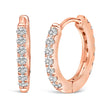 10K Rose Gold 1/4 Cttw Diamond Double Sided Huggie Hoop Earrings - Earrings - Custom Crafting Alliance, LLC