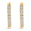 10K Rose Gold 1/4 Cttw Diamond Double Sided Huggie Hoop Earrings - Earrings - Custom Crafting Alliance, LLC