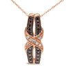 10K Rose Gold 1/4 Cttw White and Chocolate Brown Diamond Infinity Twist Pendant Necklace (I-J Color, I1-I2 Clarity) - Necklaces - Custom Crafting Alliance, LLC