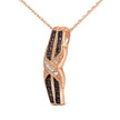 10K Rose Gold 1/4 Cttw White and Chocolate Brown Diamond Infinity Twist Pendant Necklace (I-J Color, I1-I2 Clarity) - Necklaces - Custom Crafting Alliance, LLC