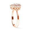 10K Rose Gold 3/8 Cttw Composite Diamond Pear Shaped Halo Promise Ring (I-J Color, I2-I3 Clarity) - Size 6 - Rings - Custom Crafting Alliance, LLC
