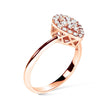 10K Rose Gold 3/8 Cttw Composite Diamond Pear Shaped Halo Promise Ring (I-J Color, I2-I3 Clarity) - Size 6 - Rings - Custom Crafting Alliance, LLC