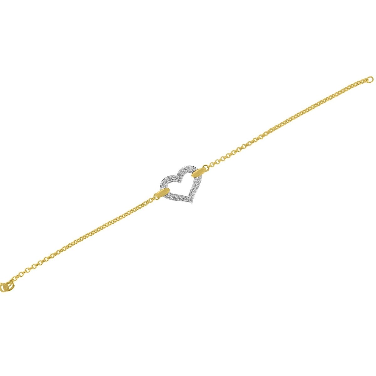 10K Two Tone Gold 1/4 Cttw Diamond Encrusted Heart Charm 7