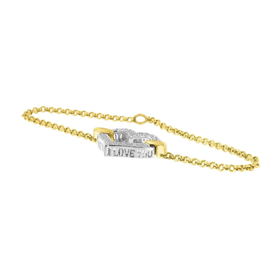 10K Two Tone Gold 1/4 Cttw Diamond Encrusted Heart Charm 7