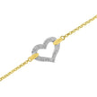 10K Two Tone Gold 1/4 Cttw Diamond Encrusted Heart Charm 7