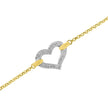 10K Two Tone Gold 1/4 Cttw Diamond Encrusted Heart Charm 7