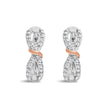 10K White and Rose Gold 1/3 Cttw Diamond Infinite and Ribbon Hoop Earrings (H-I Color, I1-I2 Clarity) - Earrings - Custom Crafting Alliance, LLC