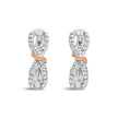 10K White and Rose Gold 1/3 Cttw Diamond Infinite and Ribbon Hoop Earrings (H-I Color, I1-I2 Clarity) - Earrings - Custom Crafting Alliance, LLC