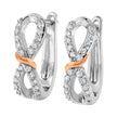 10K White and Rose Gold 1/3 Cttw Diamond Infinite and Ribbon Hoop Earrings (H-I Color, I1-I2 Clarity) - Earrings - Custom Crafting Alliance, LLC