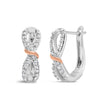 10K White and Rose Gold 1/3 Cttw Diamond Infinite and Ribbon Hoop Earrings (H-I Color, I1-I2 Clarity) - Earrings - Custom Crafting Alliance, LLC
