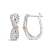 10K White and Rose Gold 1/3 Cttw Diamond Infinite and Ribbon Hoop Earrings (H-I Color, I1-I2 Clarity) - Earrings - Custom Crafting Alliance, LLC