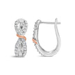 10K White and Rose Gold 1/3 Cttw Diamond Infinite and Ribbon Hoop Earrings (H-I Color, I1-I2 Clarity) - Earrings - Custom Crafting Alliance, LLC