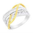 10K White and Yellow Gold 1 1/10 cttw Channel-Set Diamond Bypass Band Ring (J Color, I3 Clarity) - Size 7 - Rings - Custom Crafting Alliance, LLC