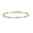 10K White and Yellow Gold 1.00 Cttw Diamond Oval Shaped Cluster Link Bracelet (I-J Color, SI2-I1 Clarity) - 7
