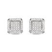 10K White Gold 1 1/10 Cttw Princess Diamond Composite and Halo Stud Earrings (I-J Color, I1-I2 Clarity) - Earrings - Custom Crafting Alliance, LLC