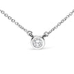 10K White Gold 1/10 Carat Round Brilliant-Cut Diamond Modern Bezel-Set Solitaire 16