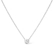 10K White Gold 1/10 Carat Round Brilliant-Cut Diamond Modern Bezel-Set Solitaire 16