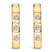 10K White Gold 1/10 Cttw Three Stone Lab Grown Diamond Oval Huggies Hoop Earrings - Earrings - Custom Crafting Alliance, LLC