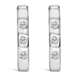 10K White Gold 1/10 Cttw Three Stone Lab Grown Diamond Oval Huggies Hoop Earrings - Earrings - Custom Crafting Alliance, LLC