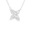 10K White Gold 1/2 Cttw Brilliant Round Diamond Marquise Shaped 4 Leaf Clover Adjustable 16-18