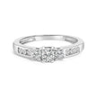 10K White Gold 1/2 Cttw Diamond Three Stone Ring - Rings - Custom Crafting Alliance, LLC