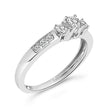 10K White Gold 1/2 Cttw Diamond Three Stone Ring - Rings - Custom Crafting Alliance, LLC