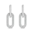 10K White Gold 1/2 Cttw Lab Grown Diamond Dangling Paperclip Drop Earrings - Earrings - Custom Crafting Alliance, LLC