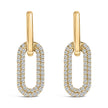 10K White Gold 1/2 Cttw Lab Grown Diamond Dangling Paperclip Drop Earrings - Earrings - Custom Crafting Alliance, LLC