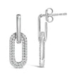 10K White Gold 1/2 Cttw Lab Grown Diamond Dangling Paperclip Drop Earrings - Earrings - Custom Crafting Alliance, LLC