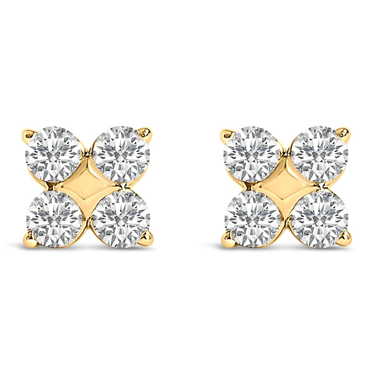 10K White Gold 1/2 Cttw Lab Grown Diamond Snowflake Stud Earrings - Earrings - Custom Crafting Alliance, LLC