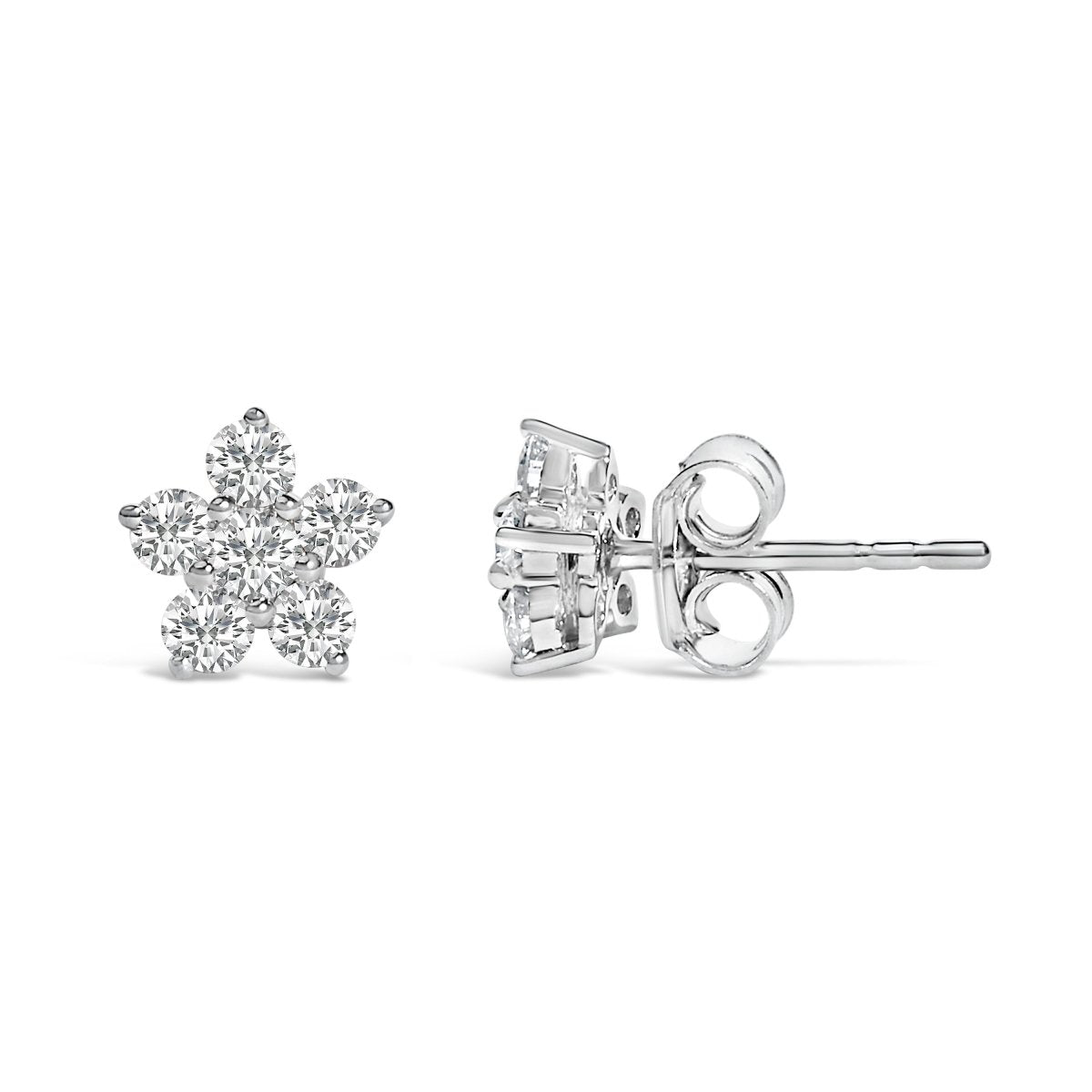 10K White Gold 1/2 Cttw Lab Grown Diamond Star Stud Earrings - Earrings - Custom Crafting Alliance, LLC