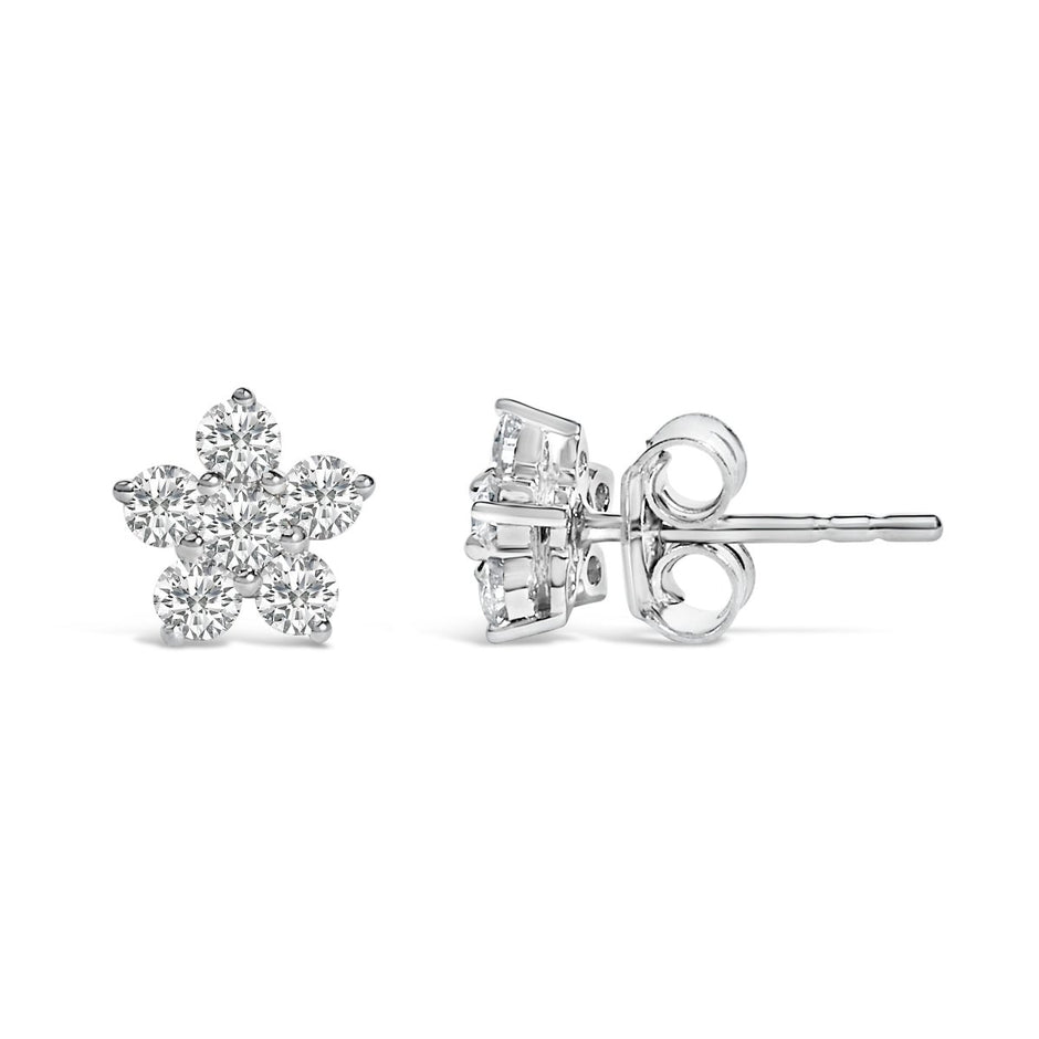 10K White Gold 1/2 Cttw Lab Grown Diamond Star Stud Earrings - Earrings - Custom Crafting Alliance, LLC