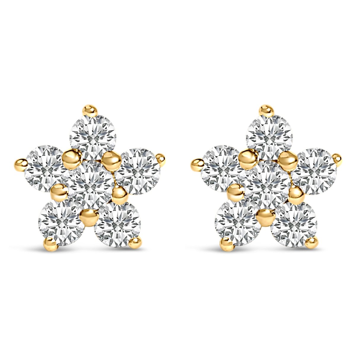 10K White Gold 1/2 Cttw Lab Grown Diamond Star Stud Earrings - Earrings - Custom Crafting Alliance, LLC