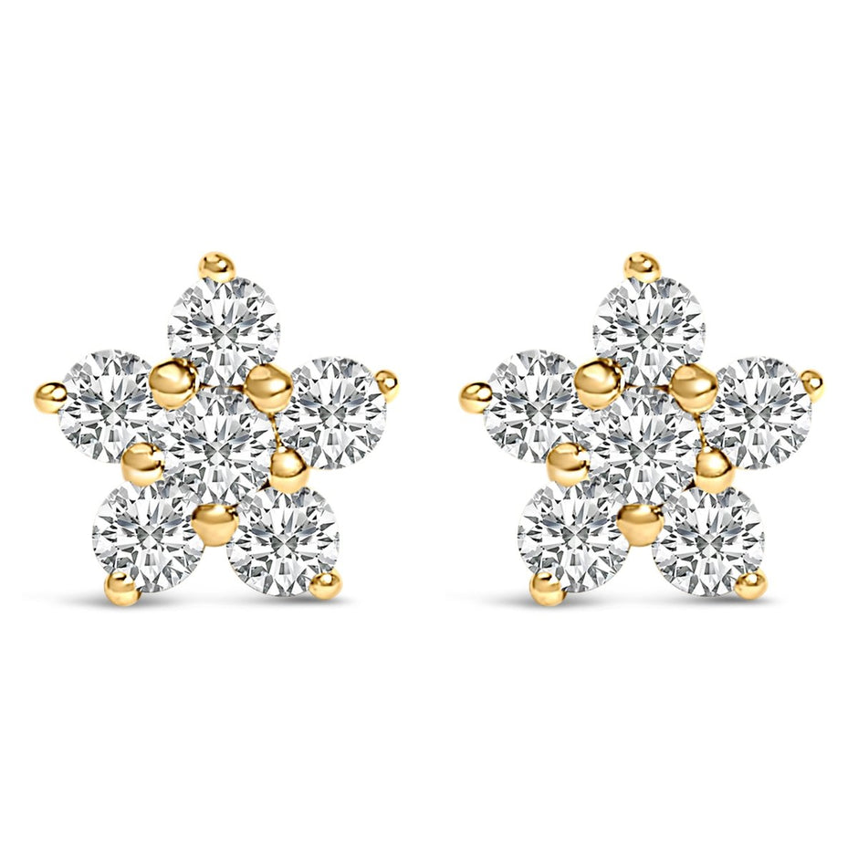 10K White Gold 1/2 Cttw Lab Grown Diamond Star Stud Earrings - Earrings - Custom Crafting Alliance, LLC