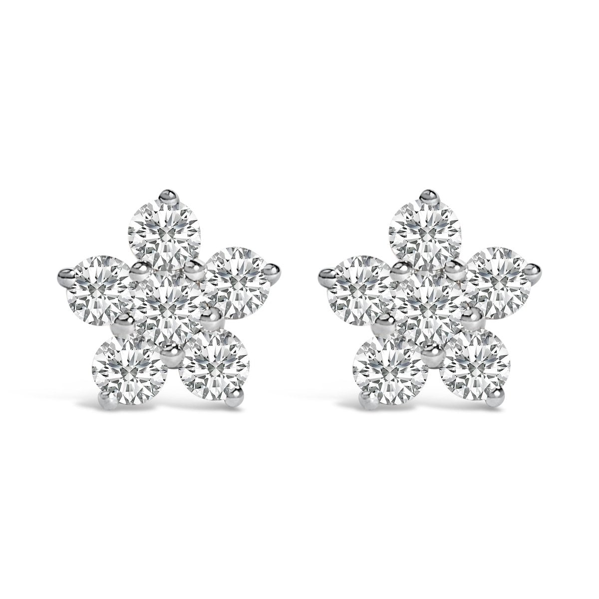 10K White Gold 1/2 Cttw Lab Grown Diamond Star Stud Earrings - Earrings - Custom Crafting Alliance, LLC