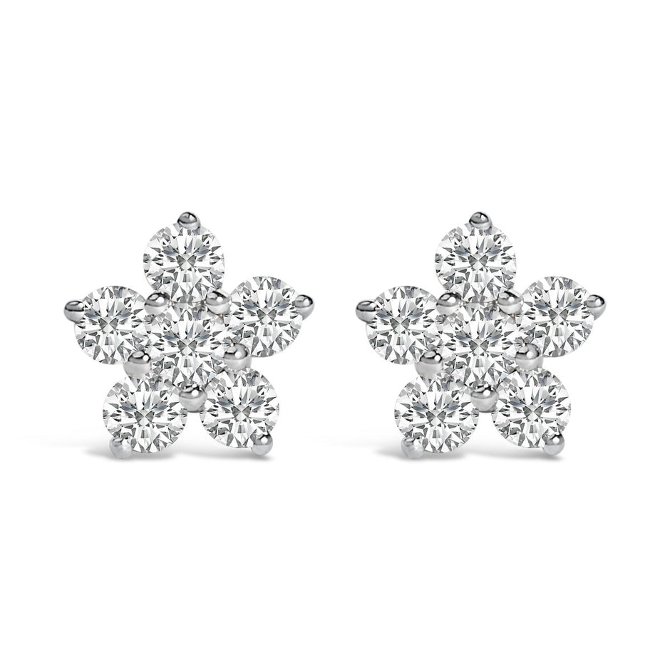 10K White Gold 1/2 Cttw Lab Grown Diamond Star Stud Earrings - Earrings - Custom Crafting Alliance, LLC
