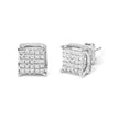 10K White Gold 1/2 Cttw Princess Cut Diamond Square Shaped Multi Stone Stud Earrings (H-I Color, SI1-SI2 Clarity) - Earrings - Custom Crafting Alliance, LLC