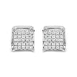 10K White Gold 1/2 Cttw Princess Cut Diamond Square Shaped Multi Stone Stud Earrings (H-I Color, SI1-SI2 Clarity) - Earrings - Custom Crafting Alliance, LLC