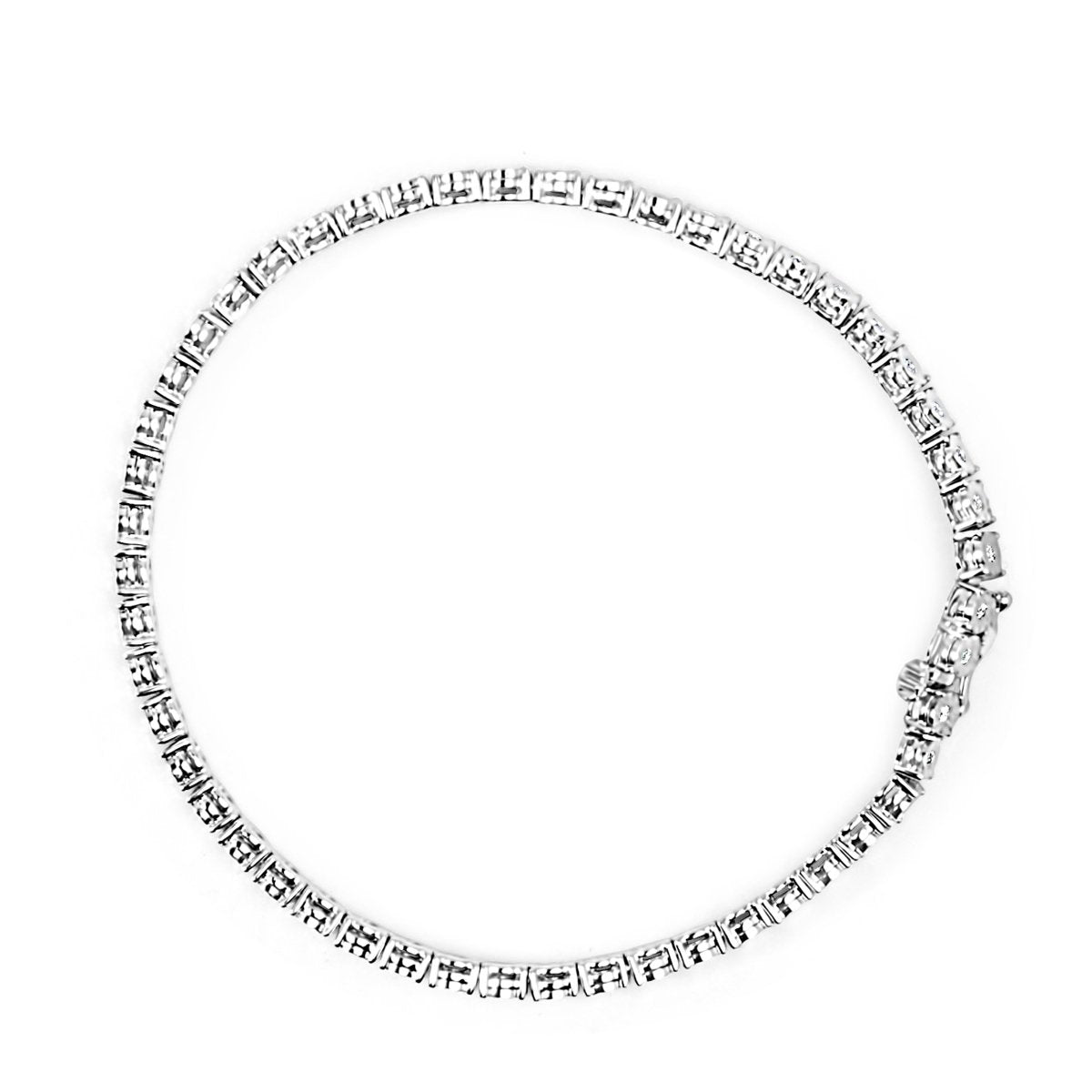 10K White Gold 1/2 Cttw Real Diamond Illusion-Set Miracle Plate Tennis Bracelet (I-J Color, SI2-I1 Clarity) - Size 7.5