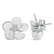 10K White Gold 1/3 Cttw Lab Grown Diamond Flower Petal Stud Earrings - Earrings - Custom Crafting Alliance, LLC